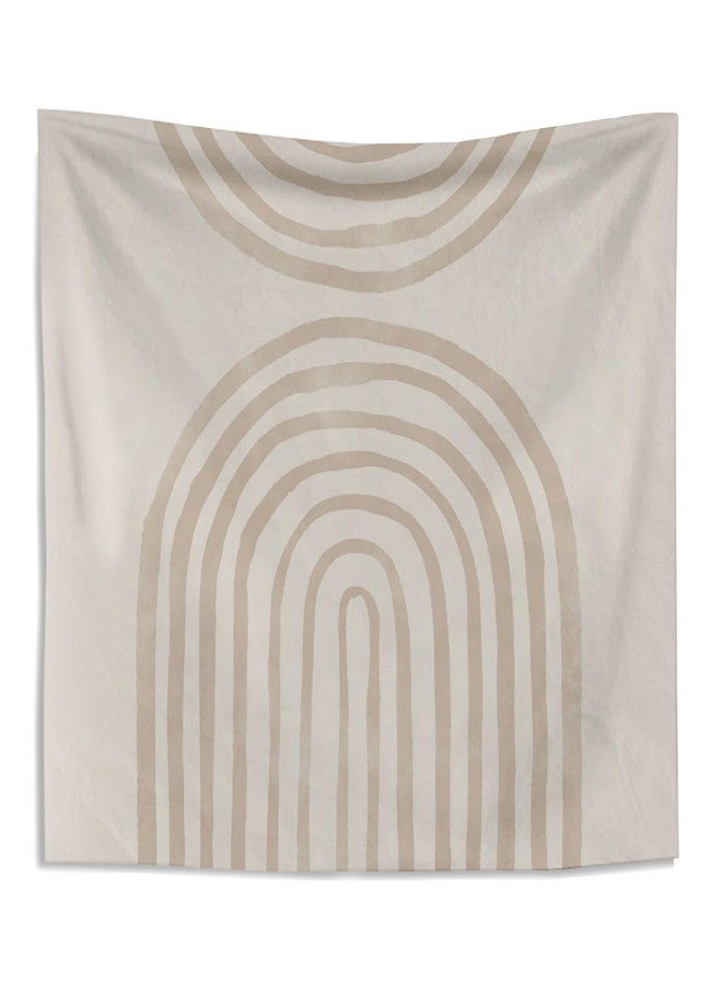 Knibeo Beige Rainbow Boho Tapestry - Neutral Wall Decor, 50x60 Inch Minimalist Boho Tapestry for Bedroom or Dorm - Image 1